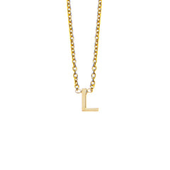 L Initial necklace in gold