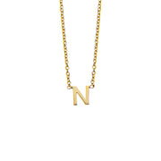 N Initial necklace in gold