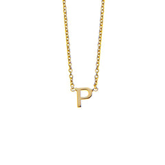 P Initial necklace in gold