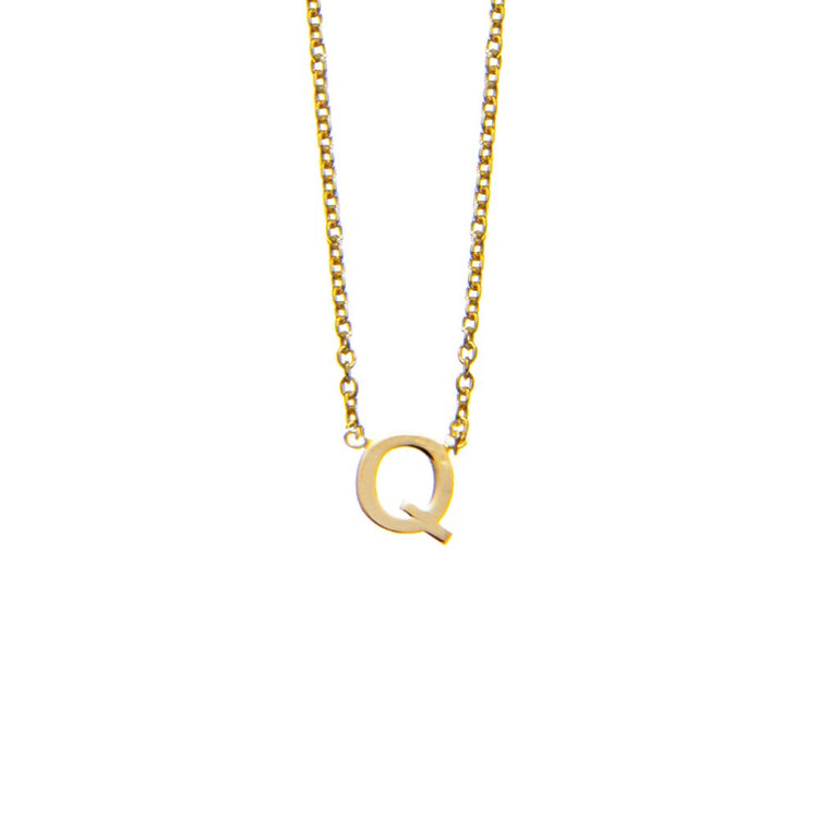 Q Initial necklace in gold