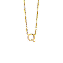 Q Initial necklace in gold