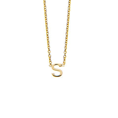 S Initial necklace in gold