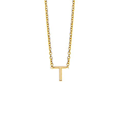T Initial necklace in gold