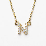 Initial Necklace with cubic zirconia stones
