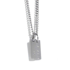 Engravable two tag stainless steel necklace